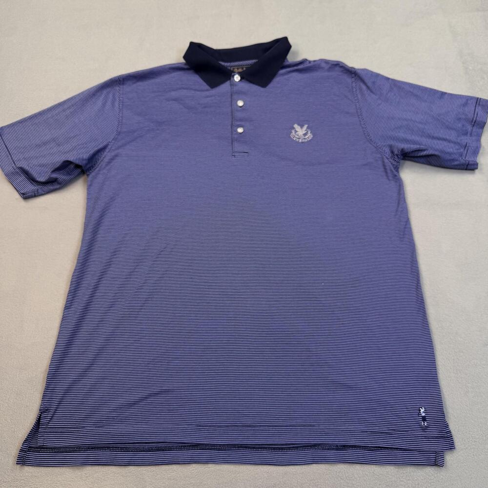 Bobby Jones Players Polo Shirt Mens Medium Blue Stripe Gleneagles Golf Knit